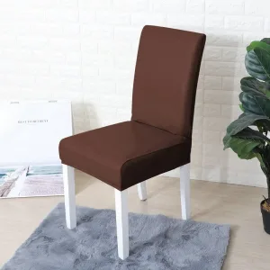 Marron - Housses Extensibles de chaise en simili cuir