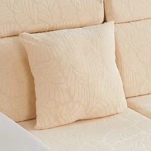 Beige Motif Palmier - 1 pièce - Housses de Coussin 45x45cm