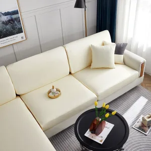 Blanc cassé Simili cuir - 1 pièce - Housses de Coussin 40x40cm