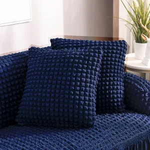 Bleu - 2 pièces - Housses de coussin extensibles 45X45cm ( Jupe )