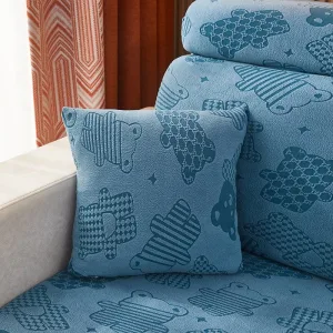 Bleu - 2 pièces - Housses de coussin extensibles 45X45cm ( Jupe )