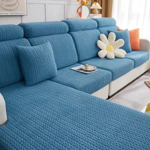 Bleu Motif Wool - 1 pièce - Housses de Coussin 45x45cm