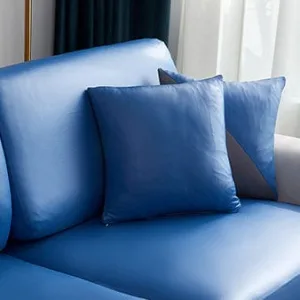 Bleu Simili cuir - 1 pièce - Housses de Coussin 40x40cm