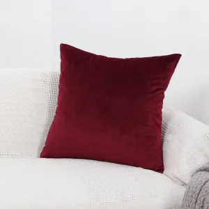 Bordeaux - 2 pièces - Housses en velours extensibles de coussin 45 CM X 45 CM