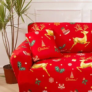 Christmas Gold - 2 pièces - Housses de coussin extensibles 45X45cm