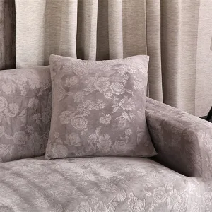 Gris - 2 pièces - Housses en velours gaufré extensibles de coussin 45 CM X 45 CM