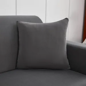 Gris anthracite - 2 pièces - Housses de coussin extensibles 45X45cm