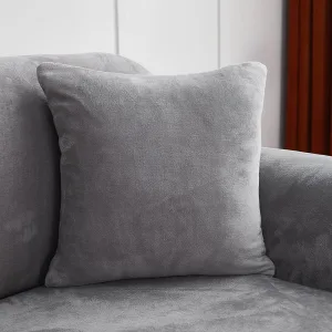 Gris clair - 2 pièces - Housses en velours extensibles de coussin 45 CM X 45 CM