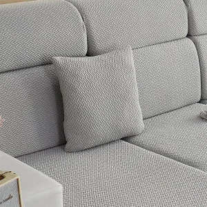 Gris clair Motif Laine - 1 pièce - Housses de Coussin 45x45cm