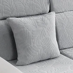 Gris clair Motif Palmier - 1 pièce - Housses de Coussin 45x45cm