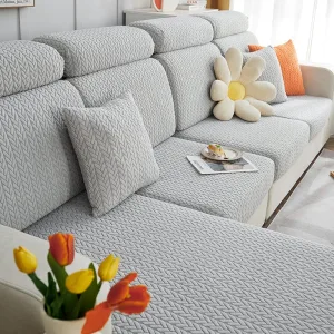 Gris clair Motif Wool - 1 pièce - Housses de Coussin 45x45cm