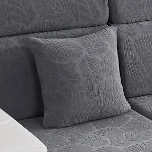 Gris Motif Palmier - 1 pièce - Housses de Coussin 45x45cm