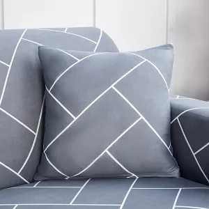 Gris Strip - 2 pièces - Housses de coussin extensibles 45X45cm