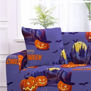 Happy Scary Halloween - 2 pièces - Housses de coussin extensibles 45X45cm