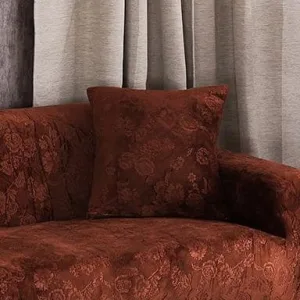 Marron - 2 pièces - Housses en velours gaufré extensibles de coussin 45 CM X 45 CM