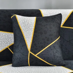 Noir Gracia - 2 pièces - Housses de coussin extensibles 45X45cm