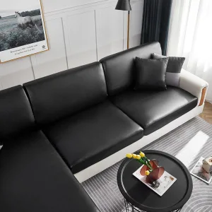 Noir Simili cuir - 1 pièce - Housses de Coussin 40x40cm