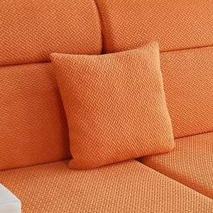 Orange Motif Laine - 1 pièce - Housses de Coussin 45x45cm