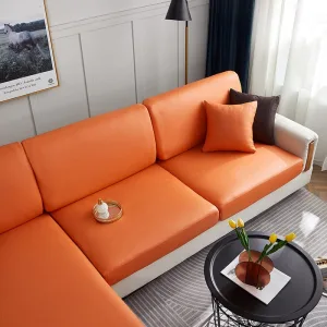 Orange Simili cuir - 1 pièce - Housses de Coussin 40x40cm
