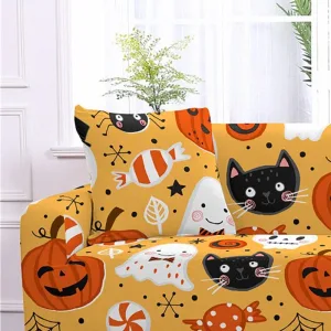 Pumpkin Halloween - 2 pièces - Housses extensibles de coussin 45 CM X 45 CM