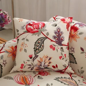 Red Flower - 2 pièces - Housses extensibles de coussin 45 CM X 45 CM