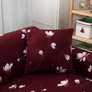 Bordeaux Flower - 1 pièce - Housses de coussin extensibles 45X45cm