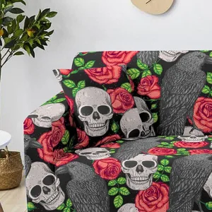 Skull Halloween - 2 pièces - Housses extensibles de coussin 45 CM X 45 CM
