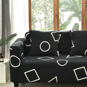 Noir square - 1 pièce - Housses de coussin extensibles 45X45cm
