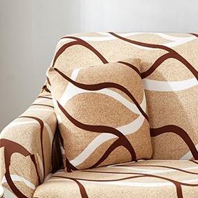 Beige Wave - 2 pièces - Housses de coussin extensibles 45X45cm
