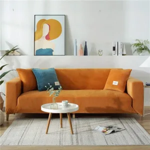 Housse De Canapé Velours Orange