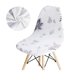 Housse De Chaise Scandinave Blanche Avec Des Fleurs