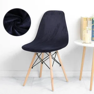 Housse De Chaise Scandinave Velours Bleu Azur
