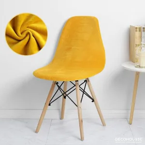 Housse De Chaise Scandinave Velours Jaune Sahara