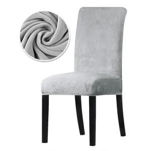 Housse De Chaise Velours Acier