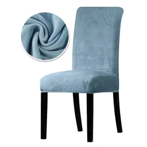 Housse De Chaise Velours Argent