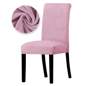 Housse De Chaise Velours Rose
