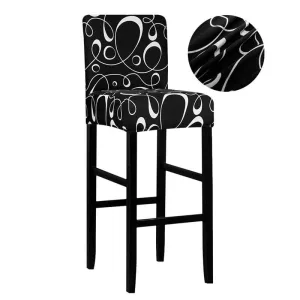 Housse Tabouret De Bar Noir Et Blanc Avec Des Cercles