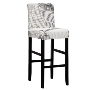 Housse Tabouret De Bar Blanc Avec Des Quadrillages