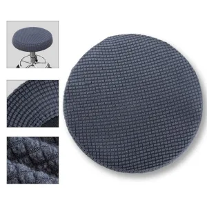 Housse Tabouret De Bar Rond Bleu Perle