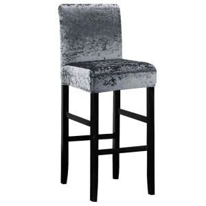 Housse De Tabouret Bar Velours Motifs Gris