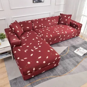 Housse De Canapé D'angle Motifs Rouge Et Blanc