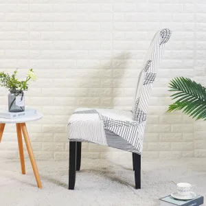 Housse De Chaise Grande Taille Gris Et Blanc