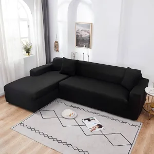 Housse de Canapé d'Angle Imperméable Noir