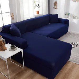 Housse de Canapé d'Angle Imperméable Marine