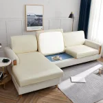 accessoire pour canapé housse en simili cuir blanc cassé