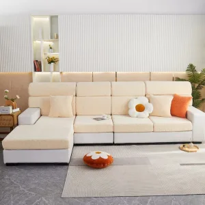 Beige - Housse polaire pour coussins de canapé - Motif Palmier