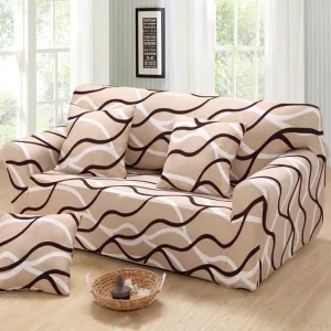 Beige Wave - Housse de Canapé Extensible