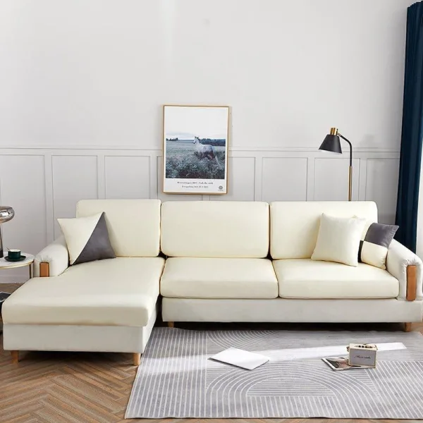 Blanc cassé - Housse en Simili cuir pour Coussins de Canapé