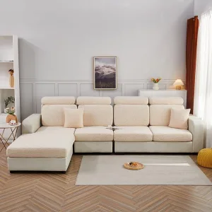 Blanc cassé rose - Housse Polaire pour Coussins de Canapé - Motif Flower