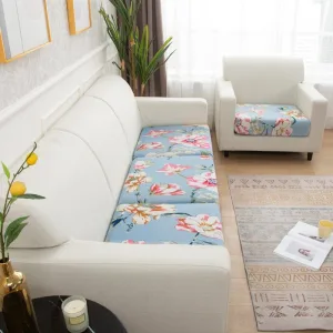 Bleu Ciel Flower - Housse Pour Coussin De Canapé